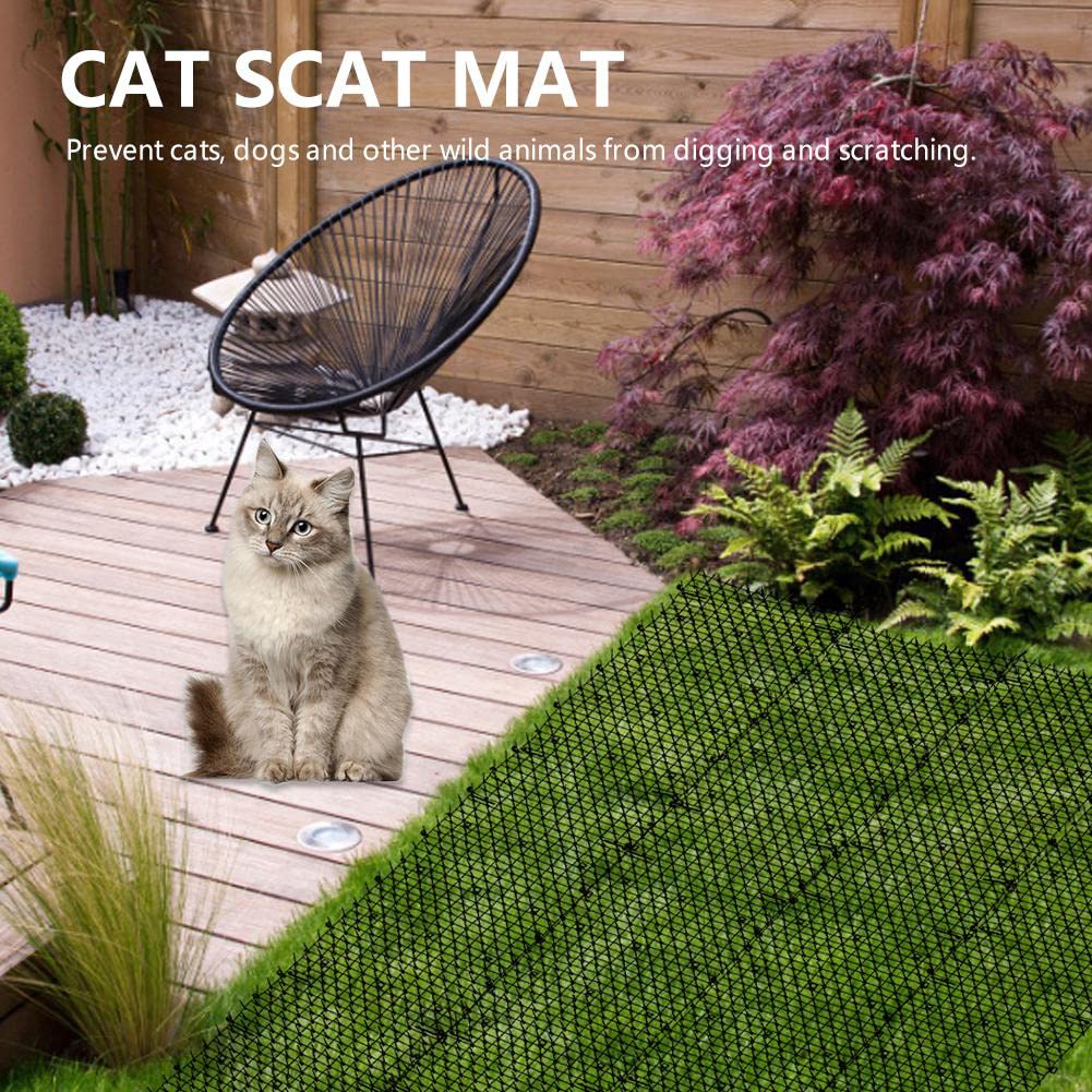 Tappetino Anti Gatto,Tappetino Repellente per Gatti, Dissuasore Gatti con Punte,con 8 pioli,Plastica Rete Spinata per Animali Selvaggio Protezione delle Piante da Giardino all'aperto 200 * 30 cm