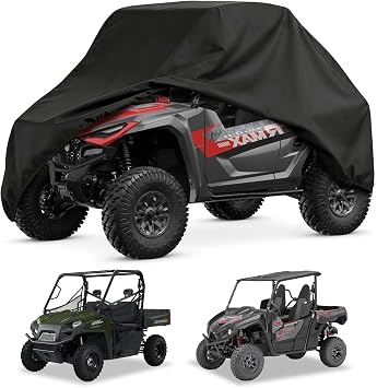 UTV Cover 2 Seater Waterproof 420D All-Weather Compatible with Yamaha Wolverine x2 850 1000 Rhino 450 660 700 YXZ1000R Polaris Ranger XP 1000 570 Side by Side Covers Outdoors UTV Accessories