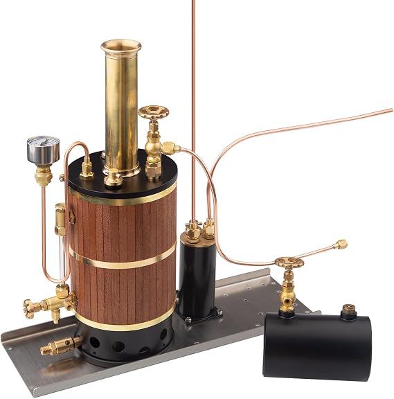 Steam Engine Model, Vertical Boiler Steam Boiler Model for Ship Steam Engine Model, Physical Science Engine Model Kit for Adults and Teens