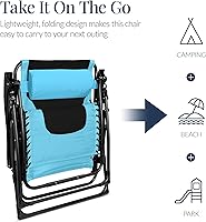 Vista 6 de Best Choice Products Silla acolchada de gravedad cero de gran tamaño, reclinable plegable para patio al aire libre, tumbona antigravedad XL
