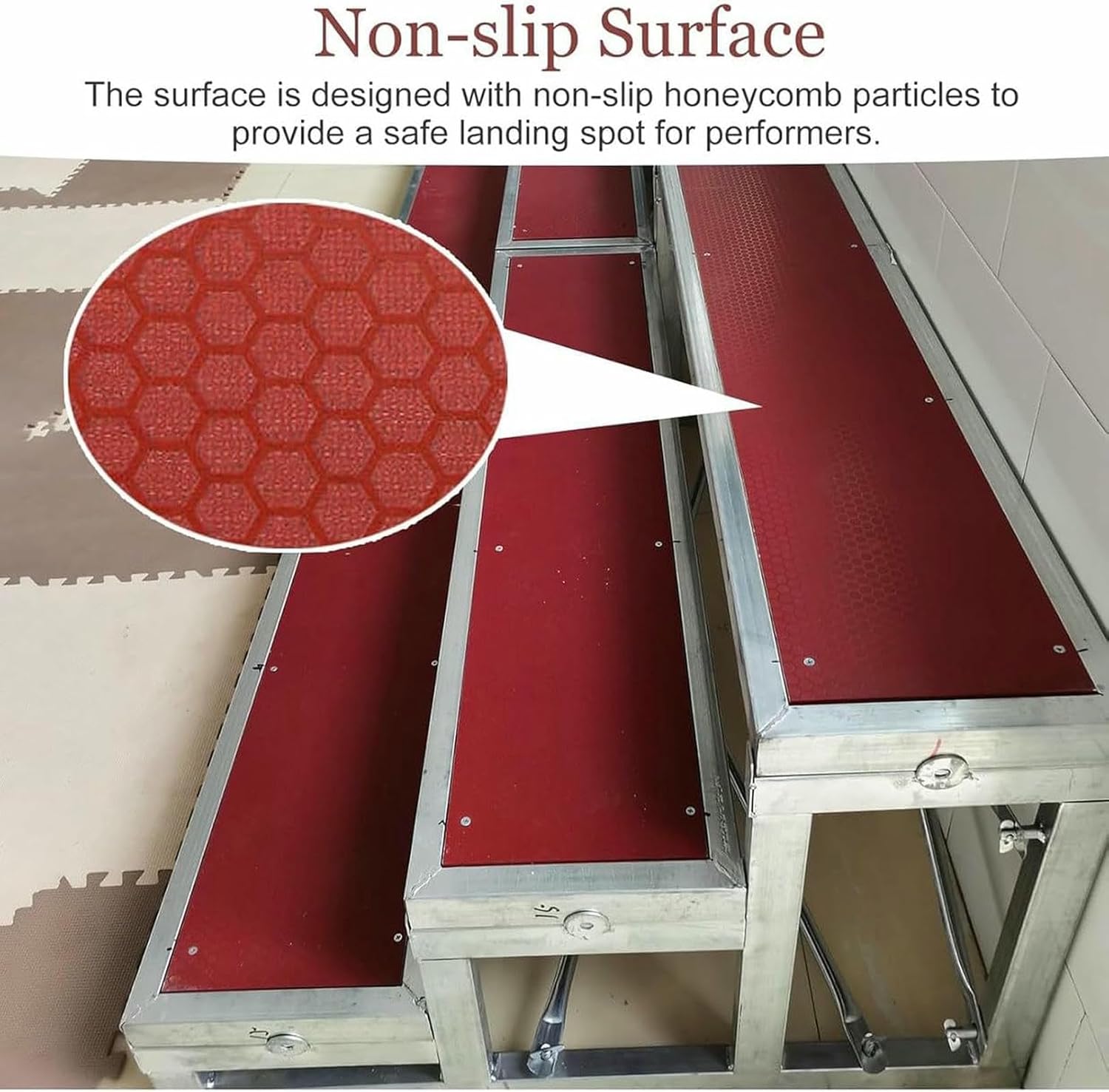 Choral Risers Choir Stairs Riser Platform Stage Anti Slip Singing Steps School Church Theater Concert,Red Non-Slip Choir Risers - Durable Stage Steps for Schools & Churches, Commercial Perfo