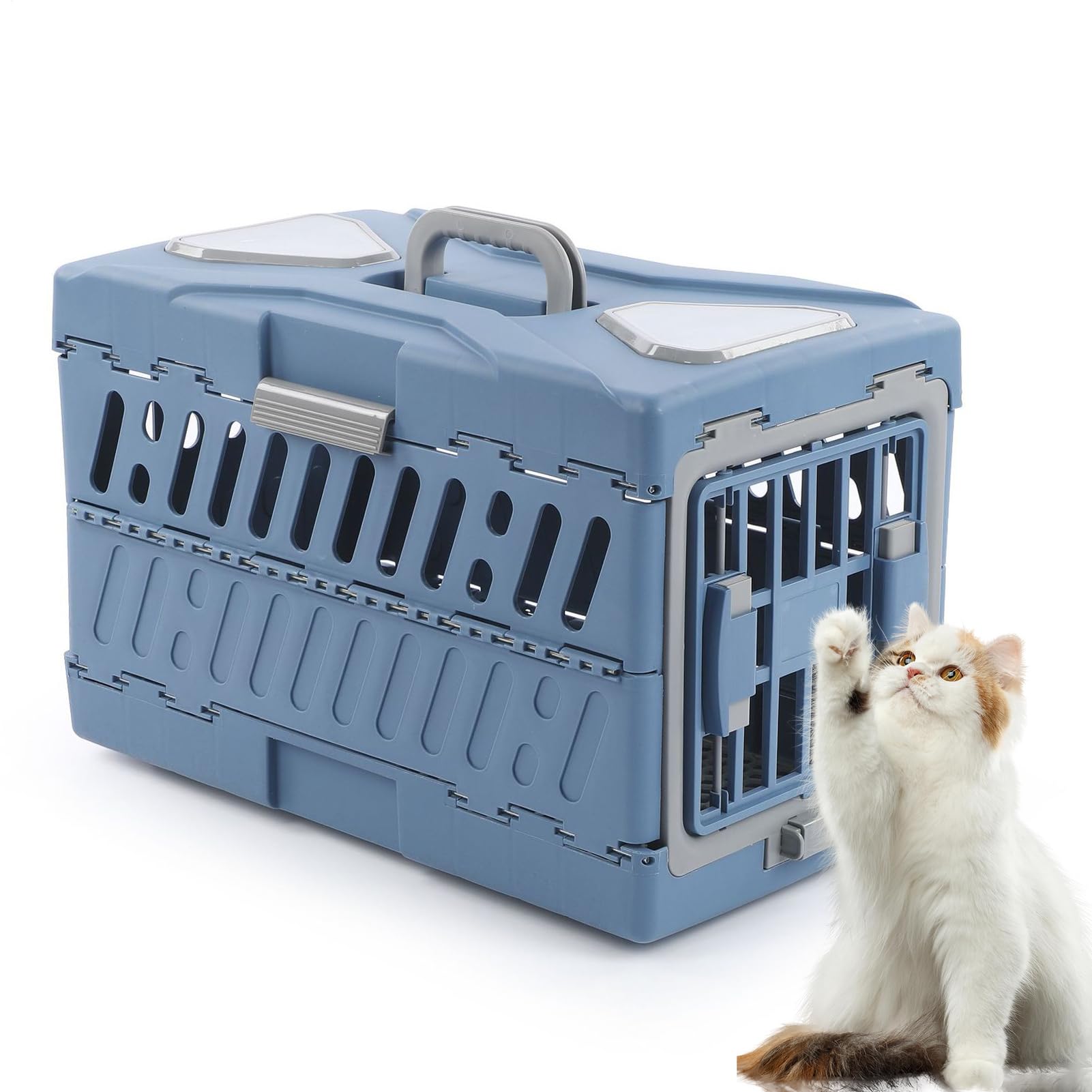 Transportín para Mascotas Bolso Transportador Plegable y Portátil | Transportín Pequeño con Asa Para Gatitos Y Cachorros En Viajes De Avión, Coche, Camping Y
