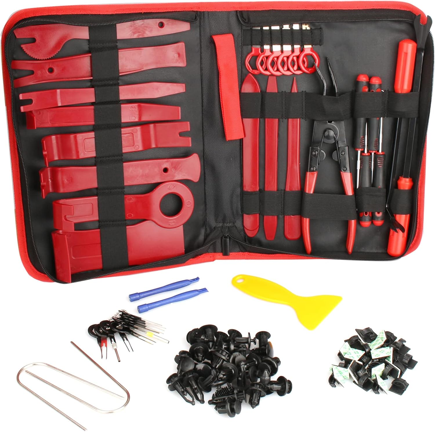 Trim Removal Tool, 120Pcs Car Panel Door Audio Removal Tool Kit, Auto Clip Pliers Fastener Remover Pry Tool Set with Storage Bag : Automotive