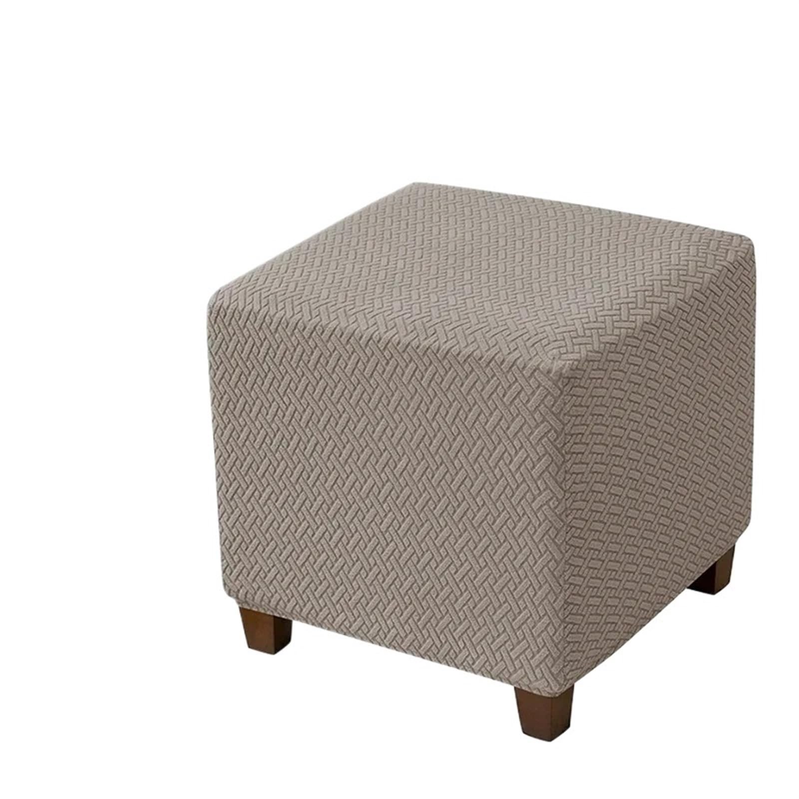 YXINAER Foot Stool Cover Ottoman Stool Cover Stretch Elastic Square Footrest Protector All-inclusive Footstool Slipcovers Living Room(A2)