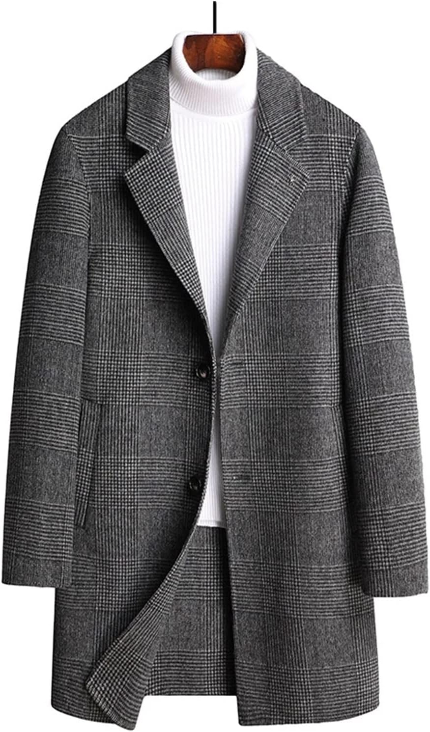 Autumn and Winter Woolen Trench Coat Men's Trend Short Slim Handsome Coat Men's Jacket Jacket
