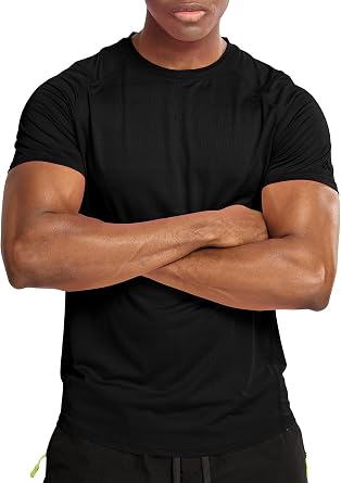 Zengjo Mens Workout Shirts Quick Dry Short Sleeve Wicking Athletic T Shirt