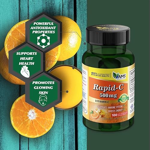 Miniatura 8 de America Medic & Science Rapid-C - Suplemento de vitamina C de 500 mg (paquete de 3 100 tabletas), refuerzo de energía, apoyo diario del sistema
