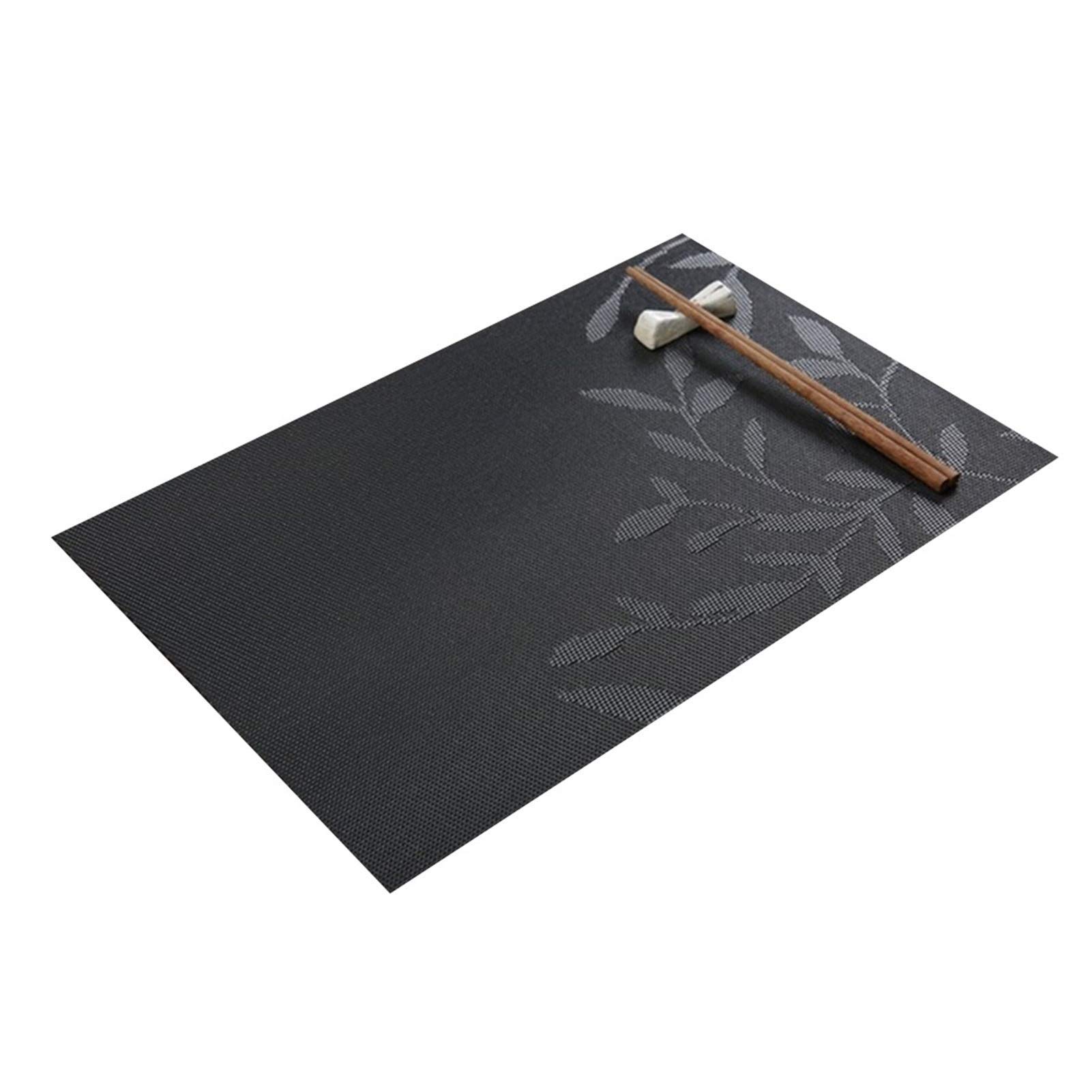 Lot de 4 Sets de Table rectangulaires en Plastique pour école Maternelle, napperons pour Assiettes, Dessous de Plat, Dessous de Pot de Fleurs, antidérapants (Noir)