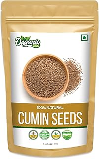 Organic Zing Cumin Seeds | 100% Vegan and Chemical Free | Sabut Jeera | Contains No Additives | Packed and Produced in India - 227 gm(Pack of 1)