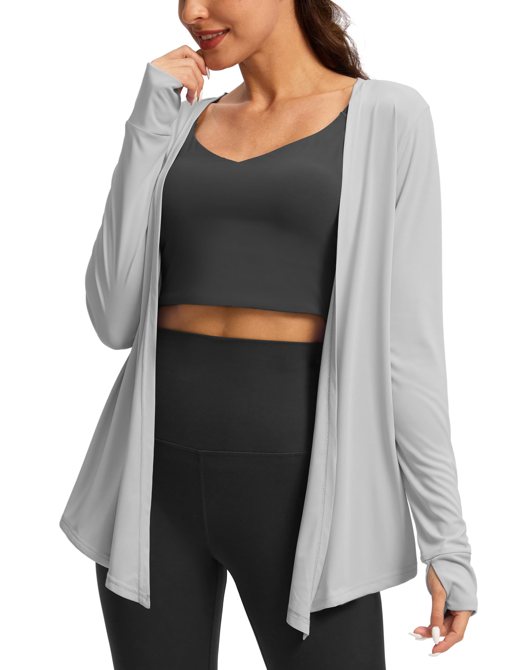 Women's UPF 50+ Sun Shirt Long Sleeve UV Sun Protection Shirts Lightweight Cardigan for Women with Pockets SPF Swim Cover Up