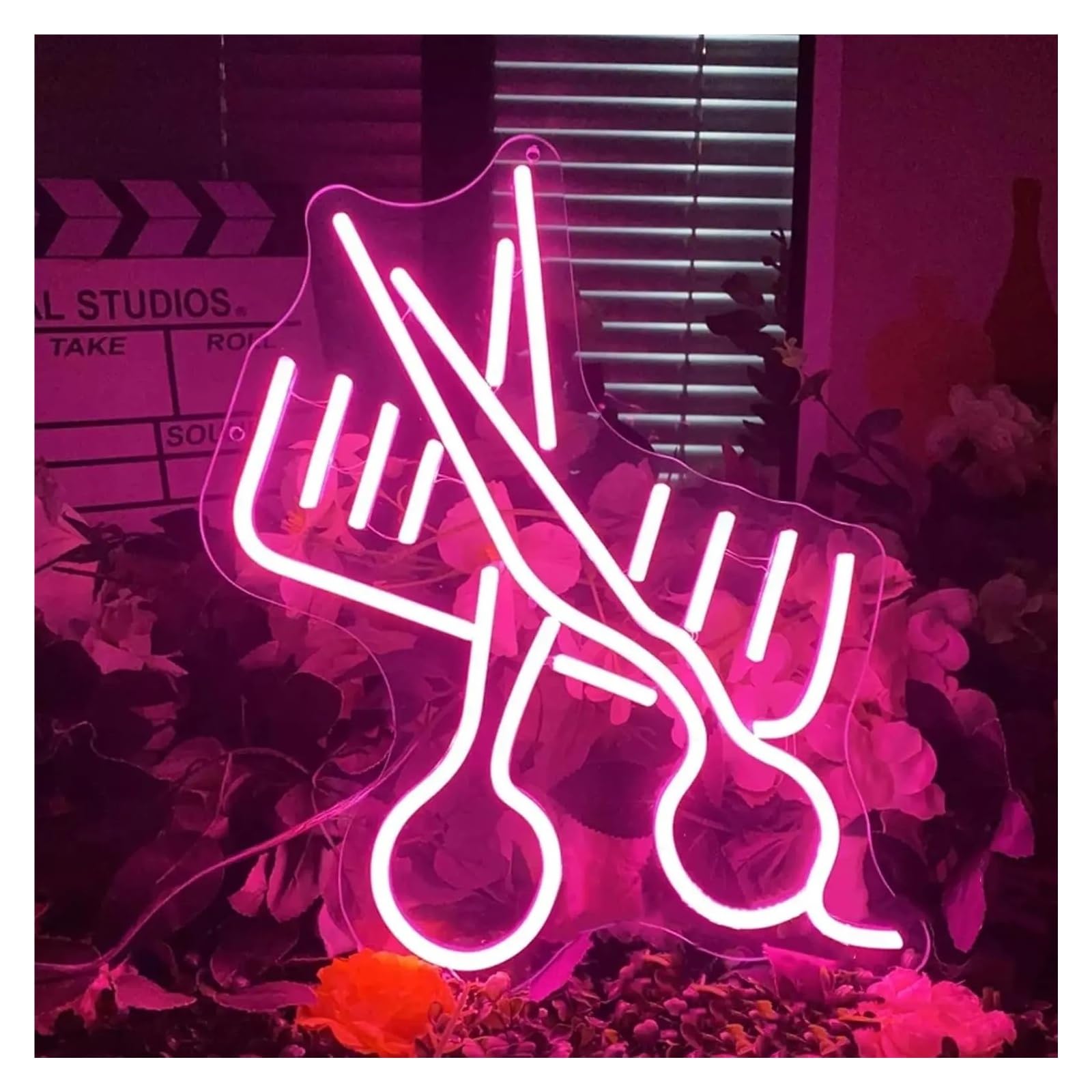 XENITE Hanging Art Neon Signs Scissor Neon Sign Hair Shop Office Room Decor Beauty Salon Wall Decoration Led Luminous Signs 35X30cm