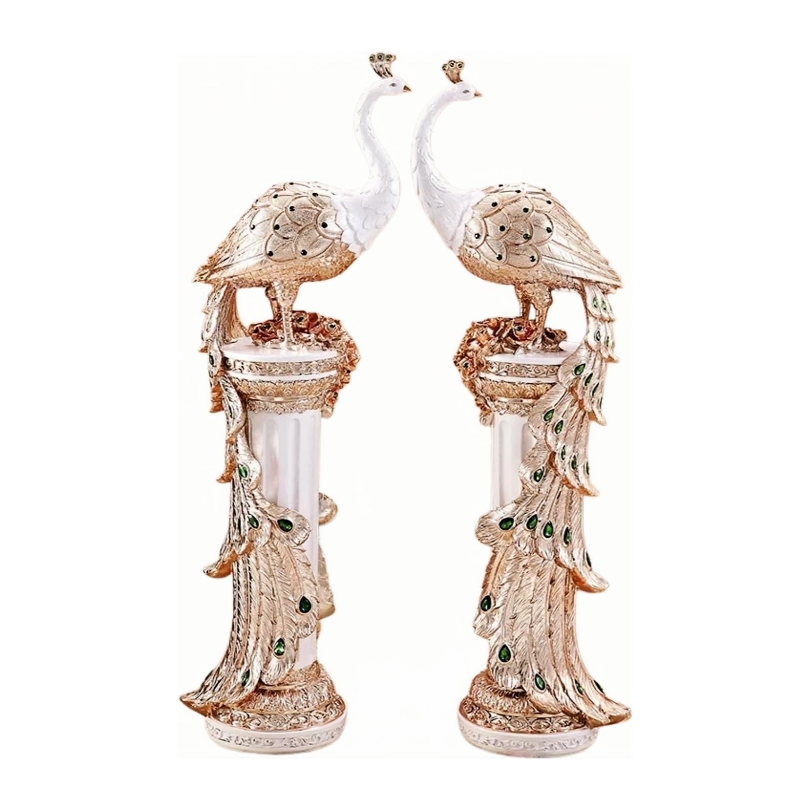 Kf2vBt7dP Chinese Style Floor Clock Floor Clock European Style Peacock for Living Room and Entryway Grandfather Clocks(Pink)
