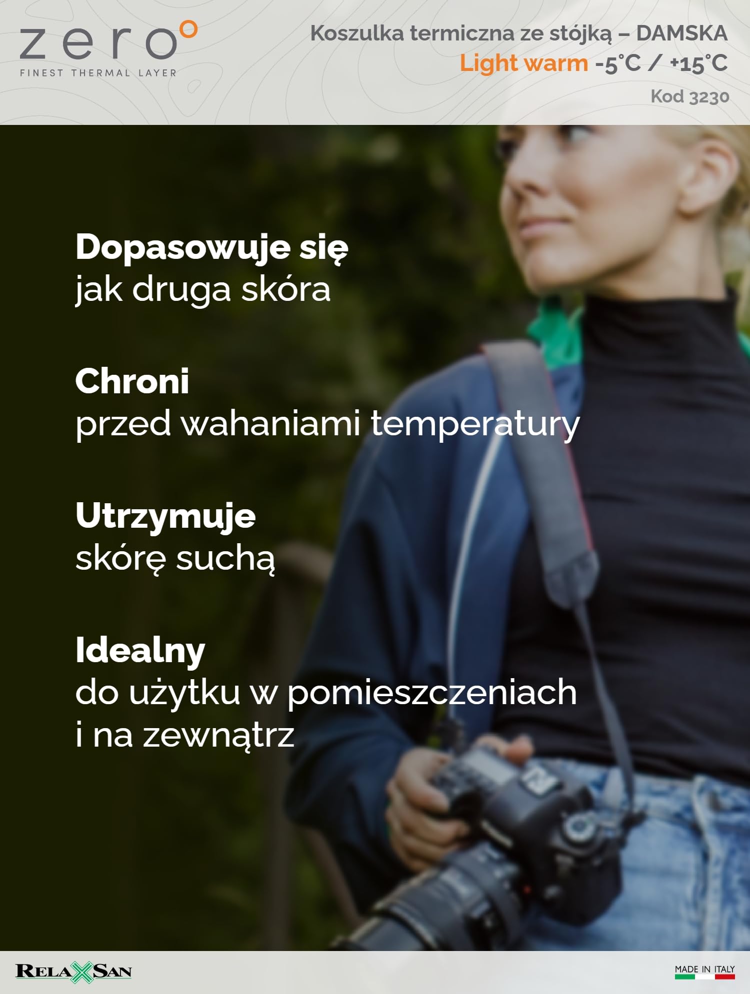 Relaxsan Zero 3230 - Damski Golf Termoaktywny Długi Rękaw Golf Wełna Merynosowa