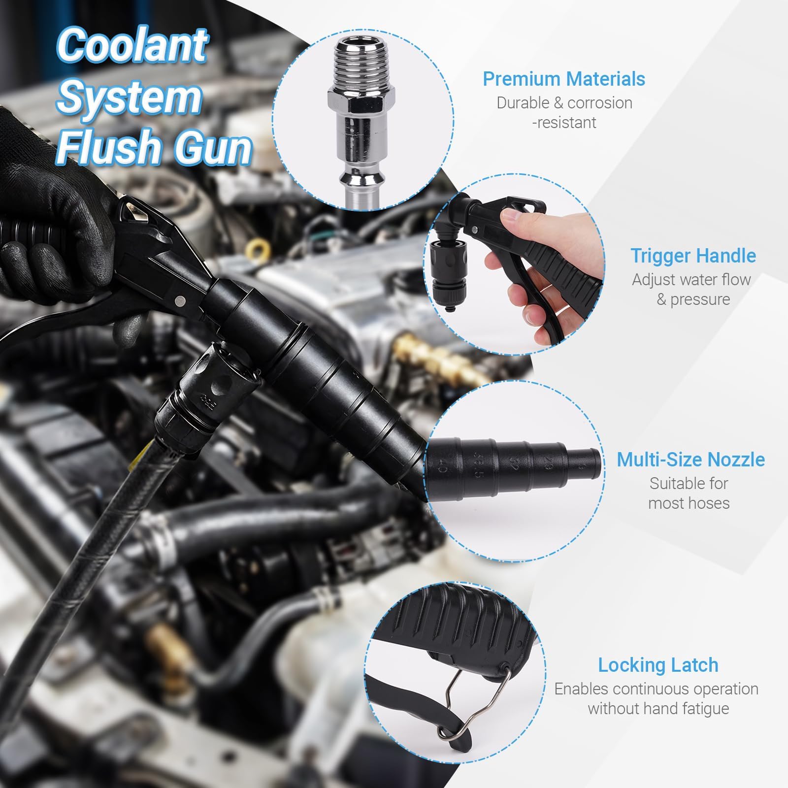 Snapklik.com : Coolant System Flush Gun, Heater Core Flush Kit ...