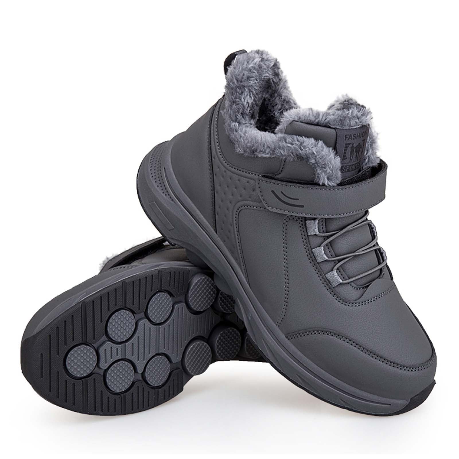 Stivaletti con Pelo Donna 2026 Stivali Invernali Foderati In Pile, Scarpe da Passeggio Spesse Foderate Mamma Slip Pioggia Uomo Pelliccia
