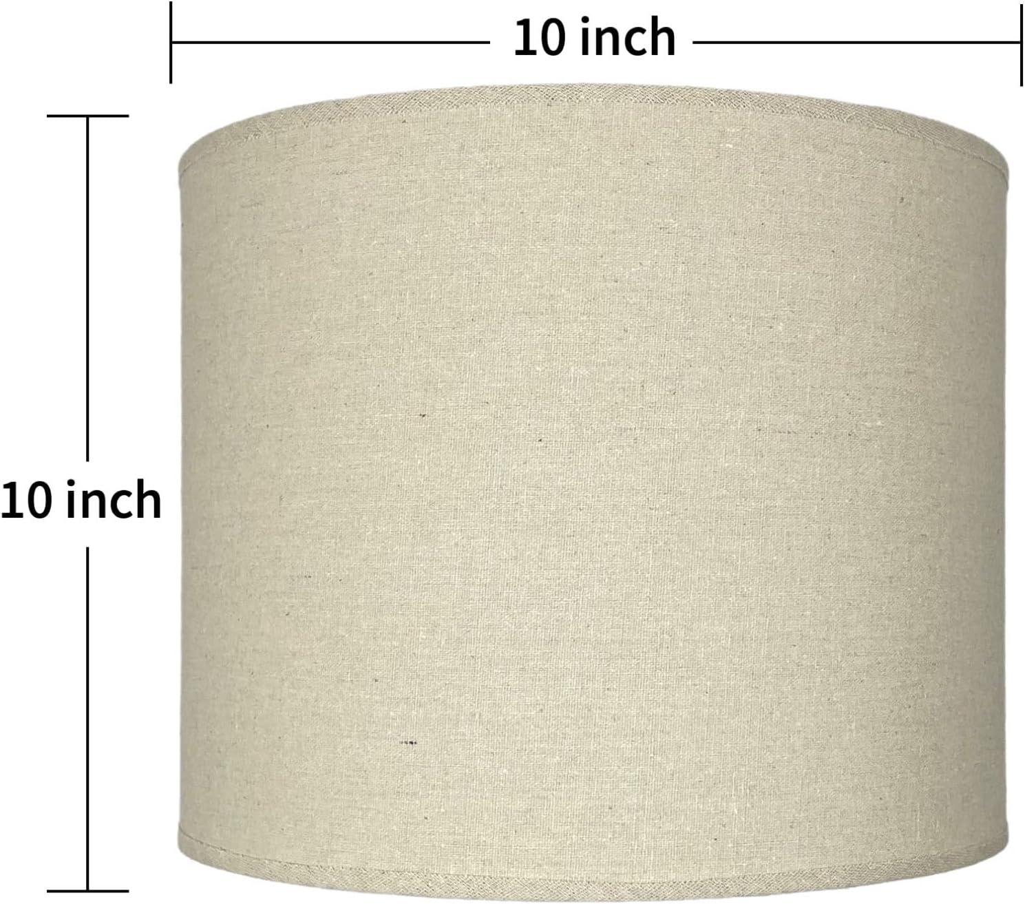 10" wx 10" h drum lampshades, no assembly required, fabric lampshade for table lamp, bedside lamp, floor lamp, metal spider fitter, beige beige 10" wx 10" h