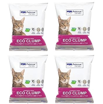 Petcrux Exclusive Scoopable Eco Clump Bentonite Cat Litter 10 L Equivalent to 5 Kg (Pack of 4 - 40 L)
