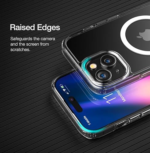 Miniatura 4 de Encased Funda magnética transparente diseñada para iPhone 15 Plus, compatible con MagSafe, funda protectora delgada