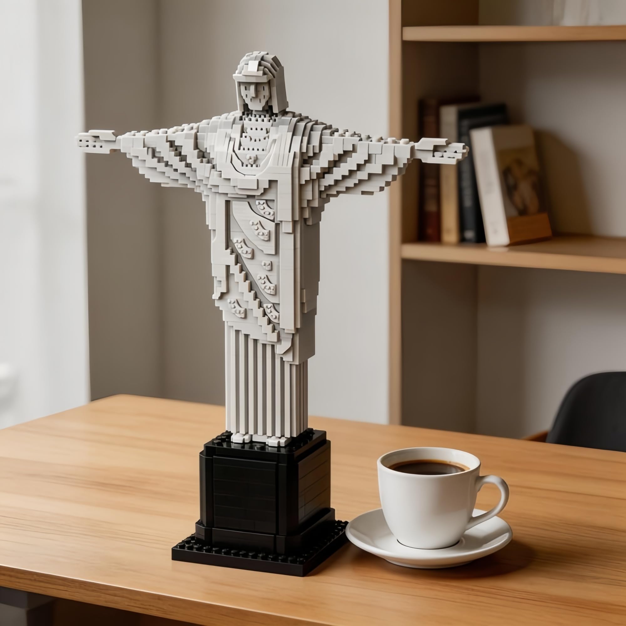 Bloques de construcción con forma de cruz de Jesucristo de 18 pulgadas Una representación religiosa tranquila que ayuda a aliviar el estrés. Ideal como regalo cristiano para la decoración del hogar o