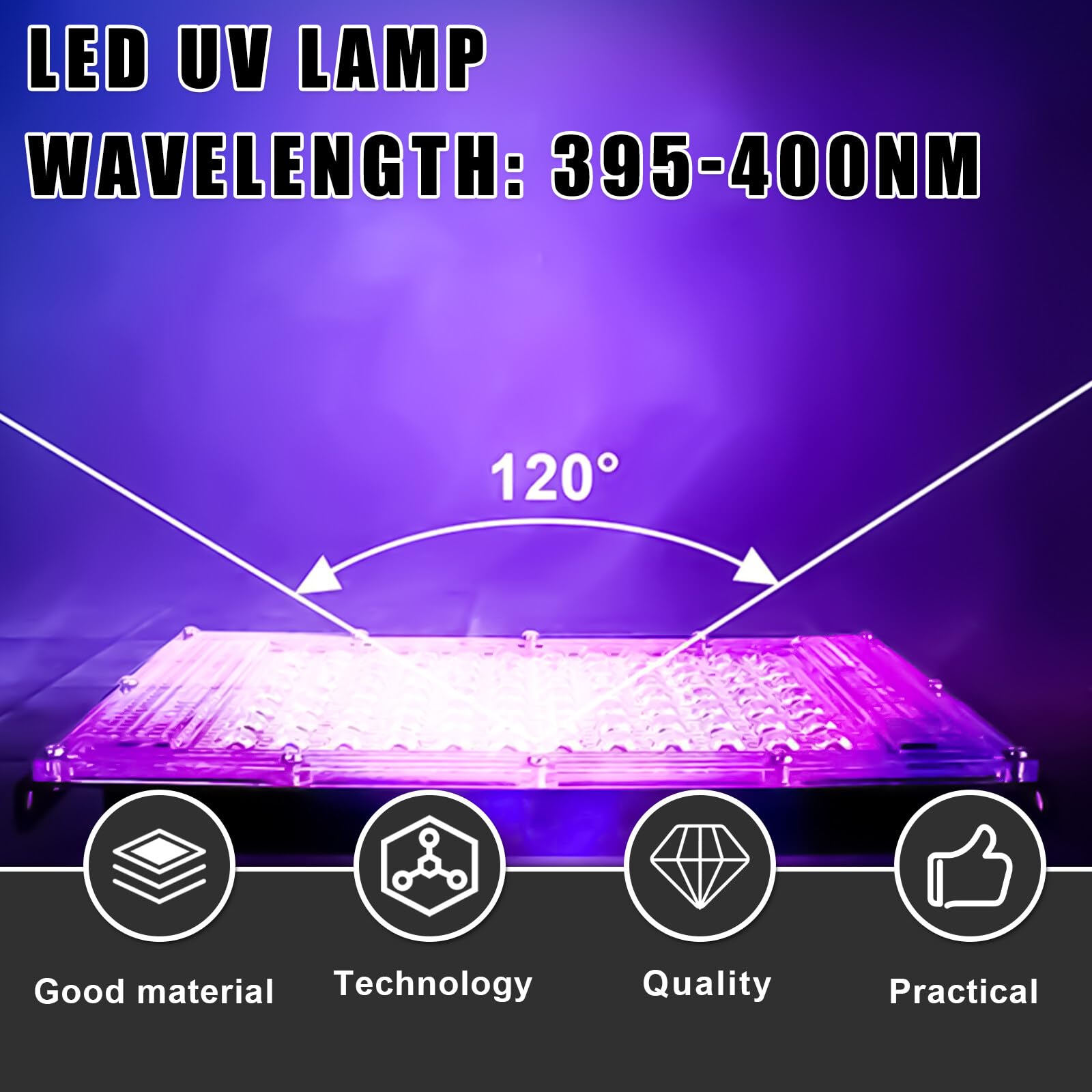 Leikurvo Luce UV nera 150 W Blacklight: 150 W LED UV faretto IP66 impermeabile luce nera UV con interruttore, adatto per feste di illuminazione palcoscenico e mostre d'arte