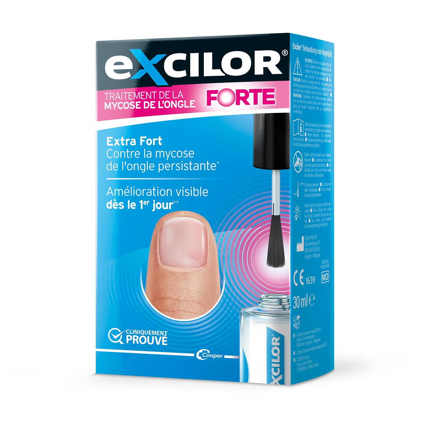 Excilor - Fuerte - Tratamiento de hongos de uñas - Contra hongos de uñas persistentes - Fácil aplicación con pincel, sin limar - Clínicamente probado - 30 ml