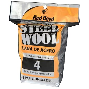 Red Devil 0327 Steel Wool, 4 Extra Coarse Pack of 8