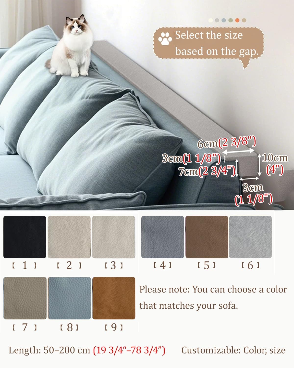 Narrow Console Gap Strip 2 3 4 5 7 inch Wide, Console Table Behind Couch for Couch Small Spaces, Spacer Filler Between Sofa and Wall(Gap Width 3 cm (1 1/8”),80cm(31 1/2"))