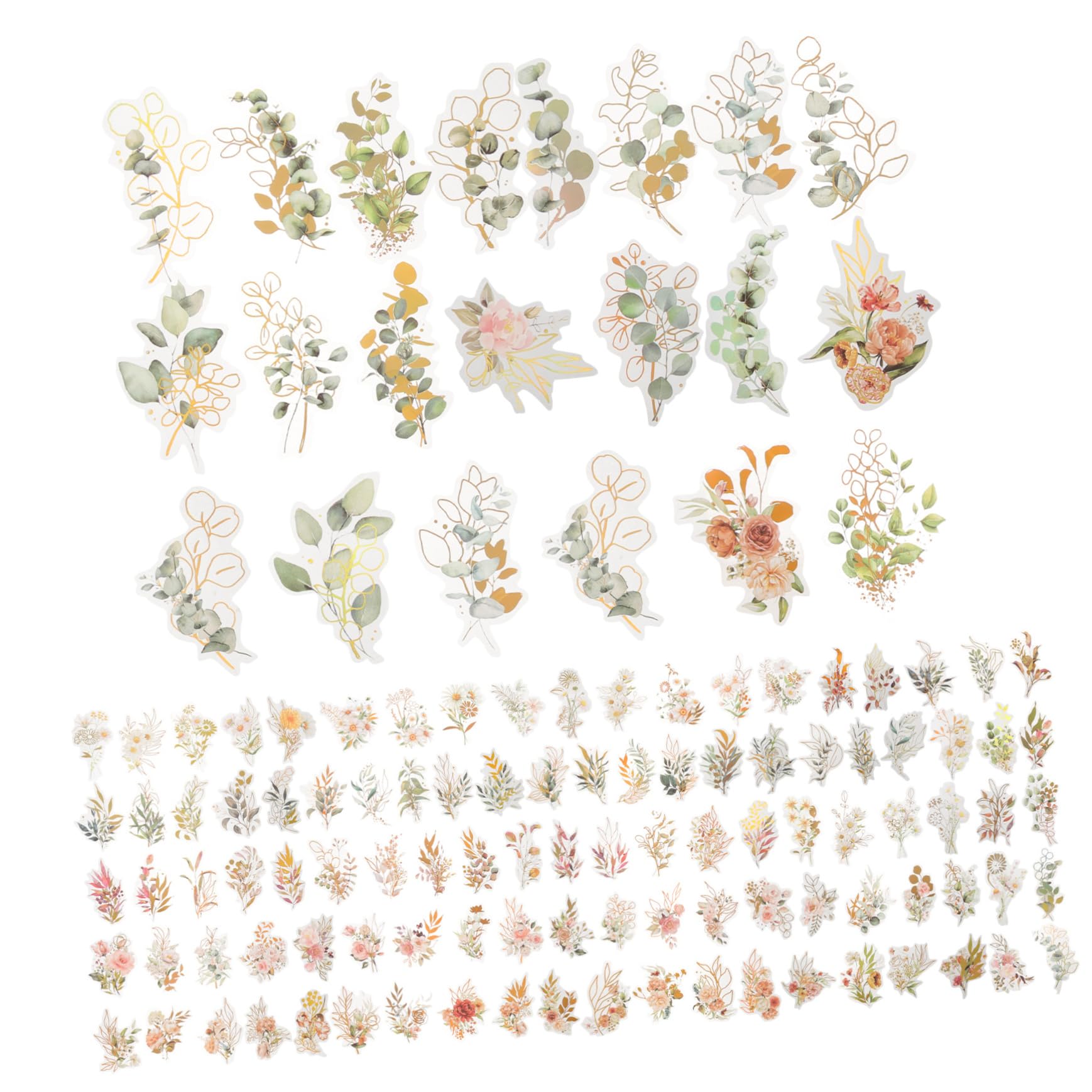 5 Ensembles Autocollants Holographiques Pour Scrapbooking De Stickers Décoratifs De Plantes Pour Journaling Artisanales Mixte 240 Pièces * 5