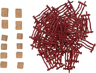 Generic カラフルなプラスチック製ファームフェンスおもちゃセット、ミニ干し草俵と動物の囲い付き、プレイルームや庭に最適です。