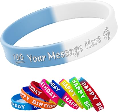 Custom Rubber Bracelets 30/50/100PCS With Logo Text & Icons Personalized 1/2 Inch Silicone Wristbands For Men Women Adults Teen Rubber Wristbands For Event Fundraiser