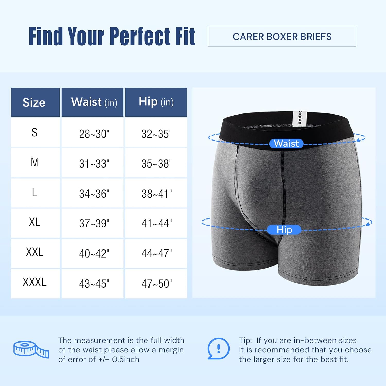 Carer Washable Incontinence Underwear for Men Reusable Mens Urinary Incontinence Box Briefs for Bladder Leak Protection 100ml Front Absorbency Cotton Leakproof Underwear Gray 2XL