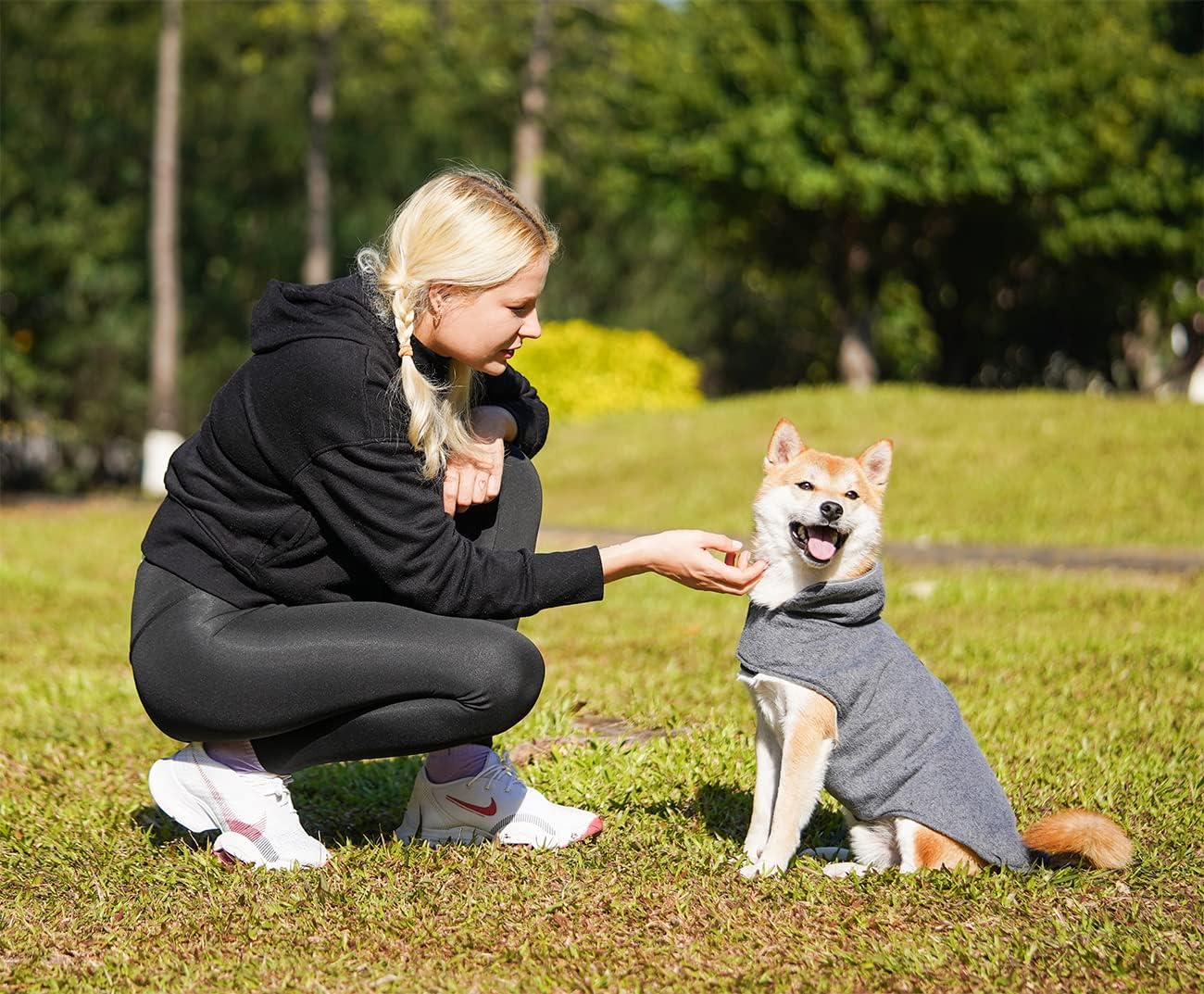 Fleece Dog Coat Pet Jacket Reflective for Cold Weather for Extra Large to Small Pets(Grey,M) : Pet Supplies