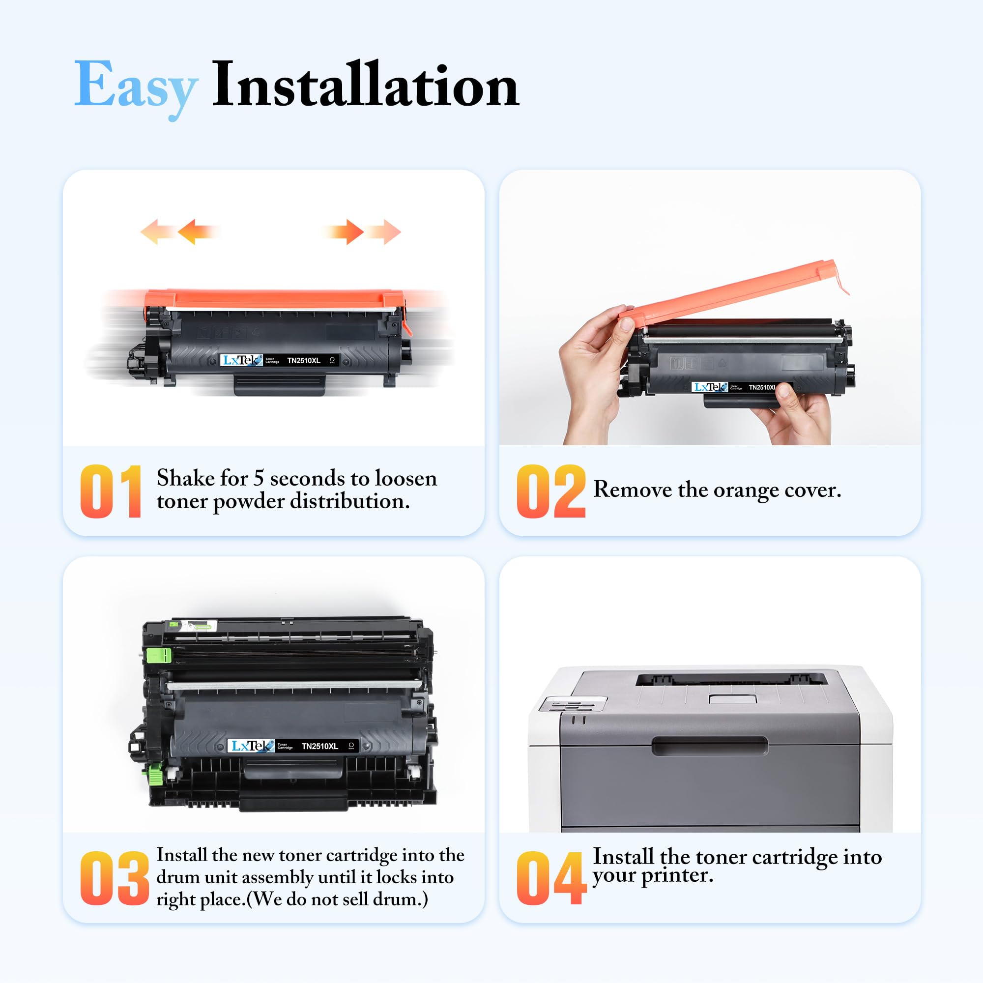 LxTek TN2510XL TN2510 per Brother TN2510 Toner compatibile con Brother MFC-L2800DW Toner 2510 TN 2510 TN-2510 TN 2510 XL per MFC-L2860DWE MFC-L2827DW MFC-L2835DW DCP-L2620DW (confezione da 1, nero)