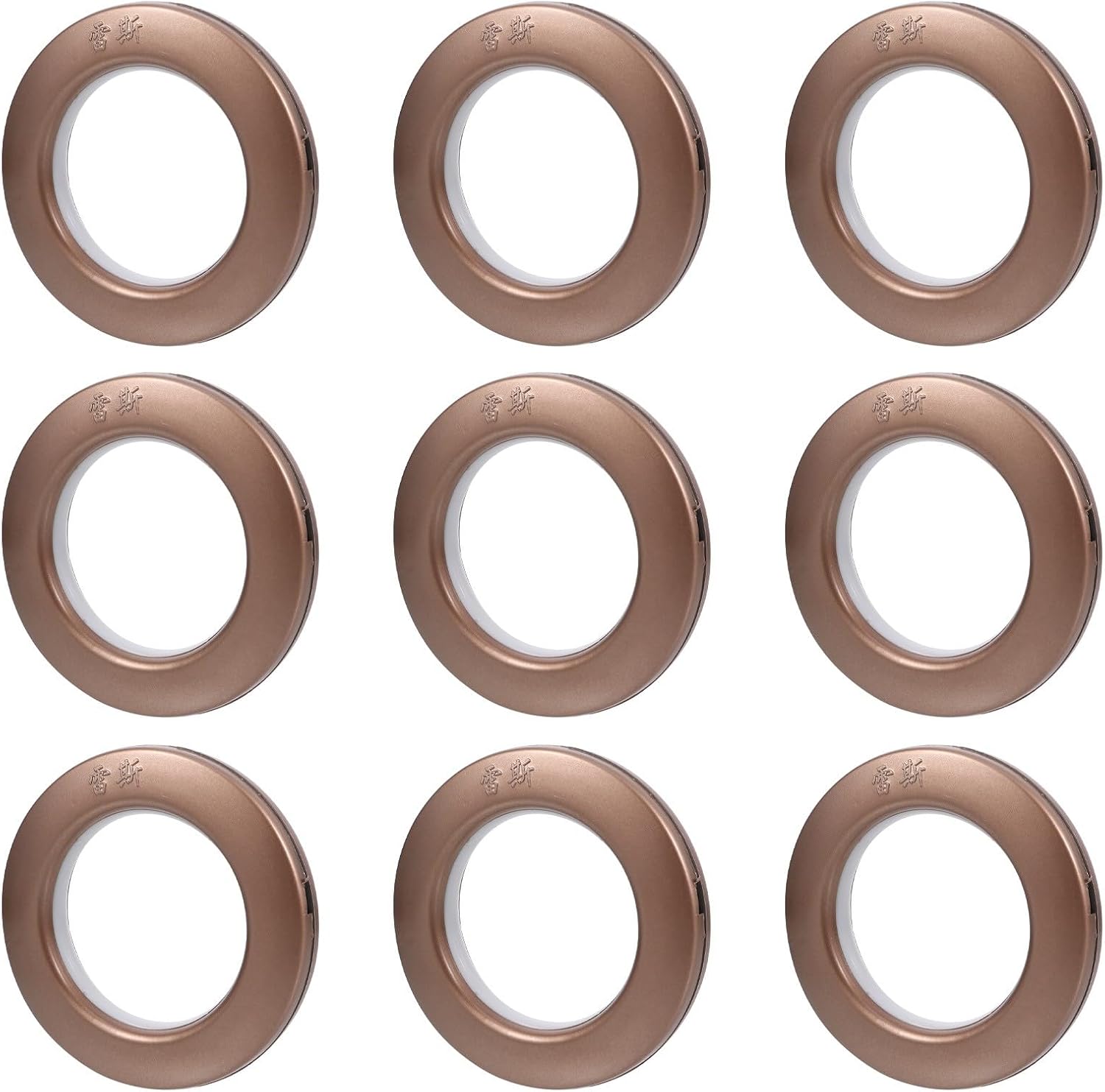 SHINEOFI 75pcs Coffee Color Curtain Grommets Sliding Reusable Inner Diameter Rings Noise-reducing Roman Curtain Eyelet Rings for Window Drapery Hardware