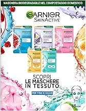 Garnier HydraBomb Fabric Mask Set, 3 Face Masks and 2 Eye Masks, Different Effects, Enriched with Hyaluronic Acid, Vegan Formula, SkinActive