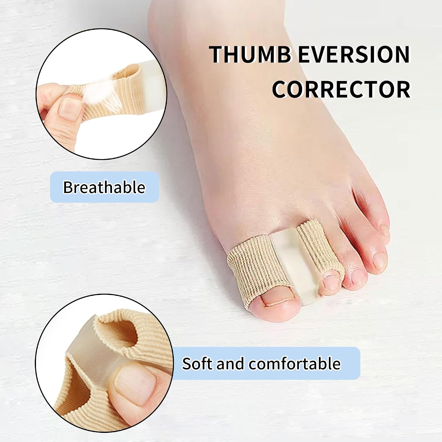 2 Pairs Two Loops Bunion Spacers Gel Toe Protectors for Hammer Toes Big Toe Separator Toe Hallux Valgus Separator Relieve Foot Pain for Man and Woman