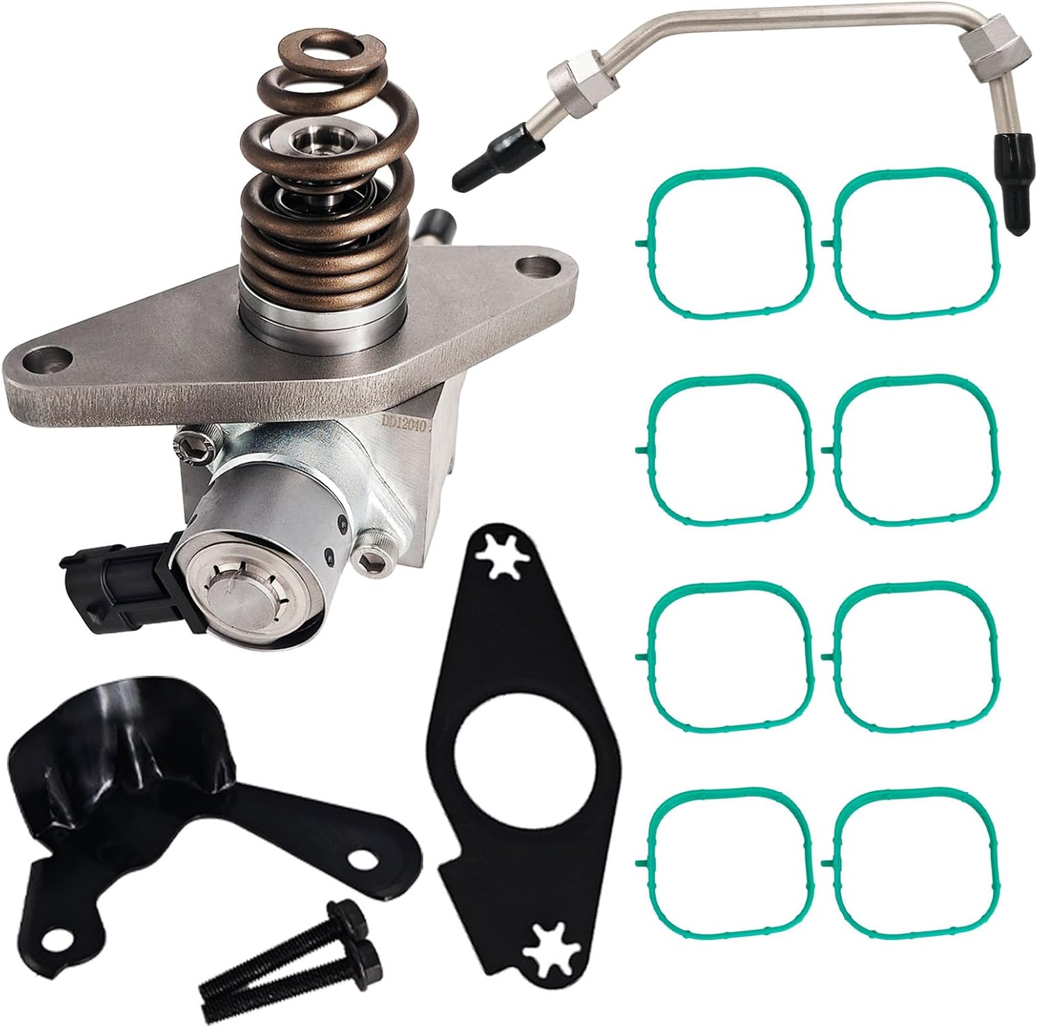 GDI High Pressure Fuel Pump Kit 12697966 with 12626354 Intake Manifold Gaskets 12677004 Intermediate Fuel Feed Pipe Fit for Cadillac Escalade GMC Sierra 1500 Yukon XL Chevy Tahoe Suburban Silverado