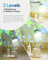 TechKen LED asztali lámpa gyerekeknek, dimmer, töltöthető, csillagvetítő, tolltartó 6