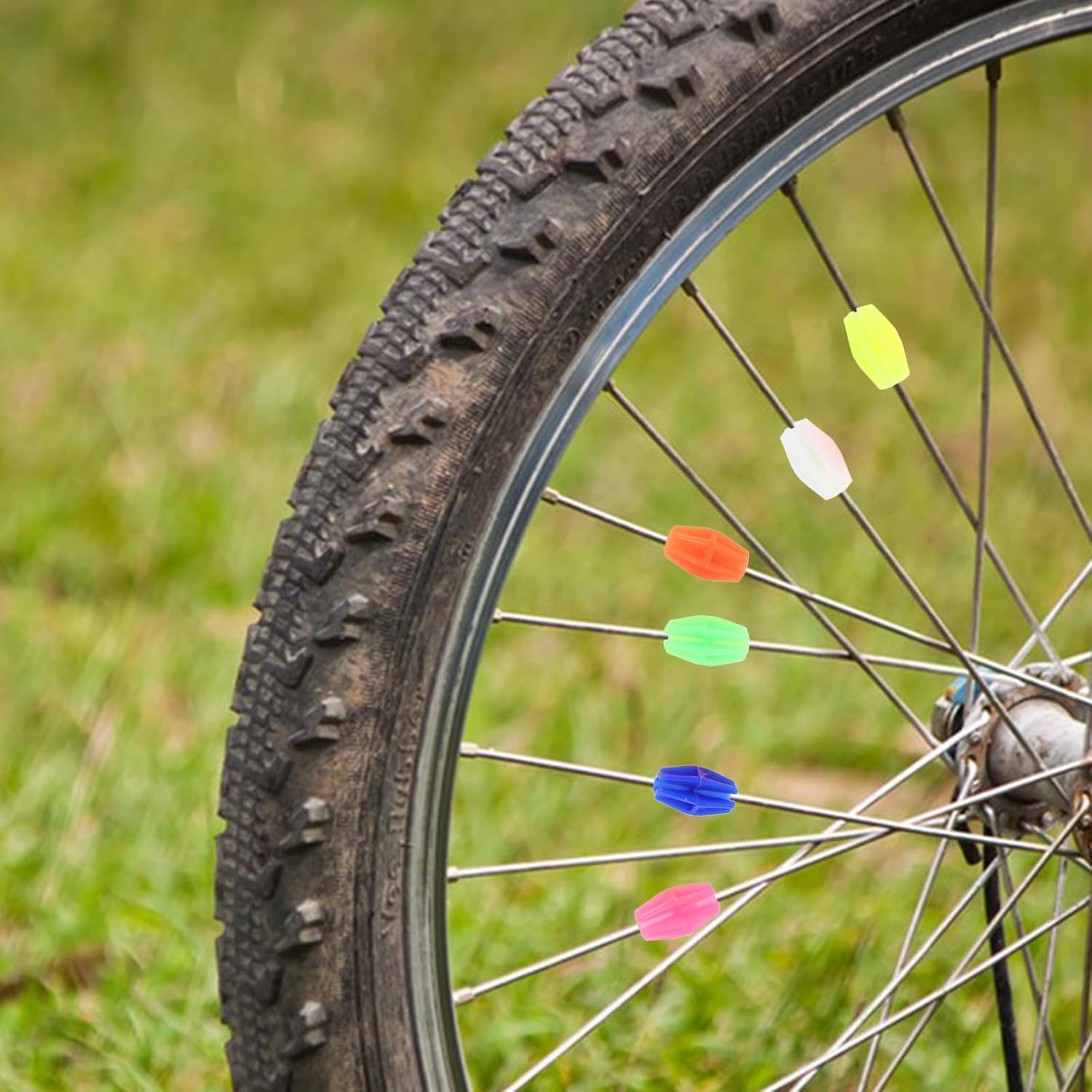 Luxshiny 36pcs Bicycle Spoke Beads Bike Spoke Accessories Colorful Plastic Decorations for Bike Versatile Use Fun Design Suitable for Adults and Random Color