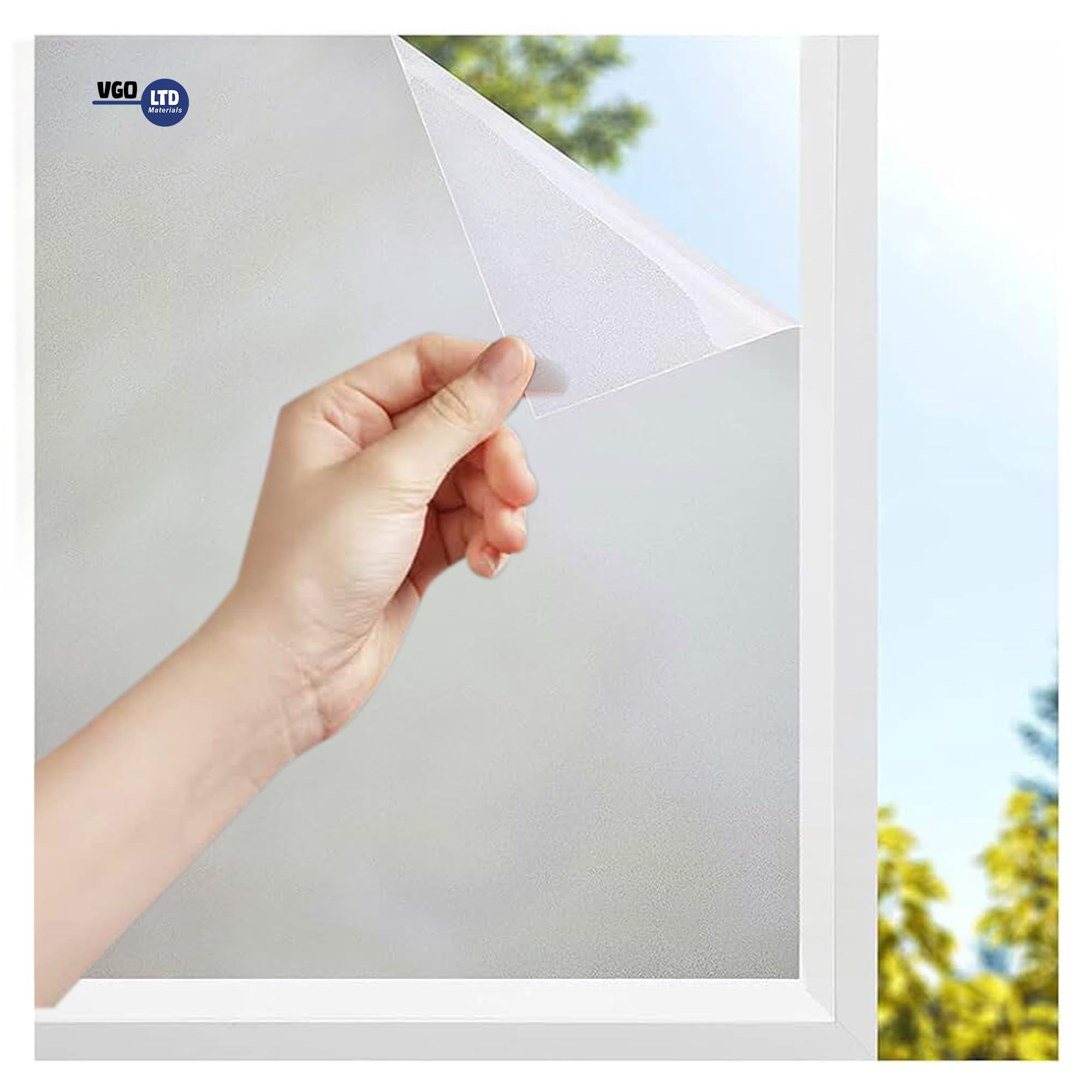 Frosted Window Film Self Adhesive Vinyl Privacy Film Opaque Stickers Vinyl Covering for Glass Windows Bathroom Home & Office Doors (30 x 200 cm)