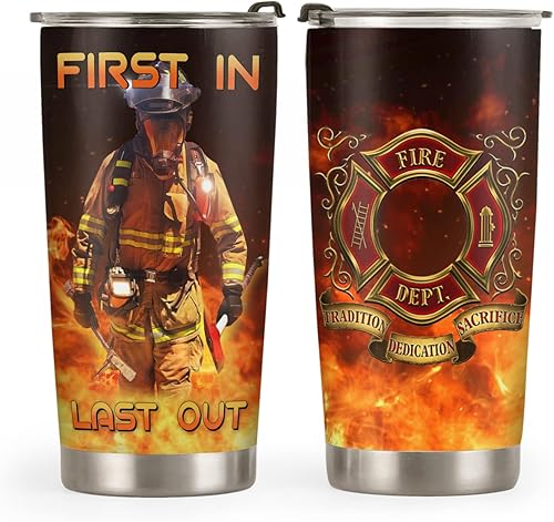 64HYDRO AALZ0605003Z - Vaso de inspiración para bomberos de 20 onzas, con tapa, termo de doble pared al vacío con aislamiento al vacío