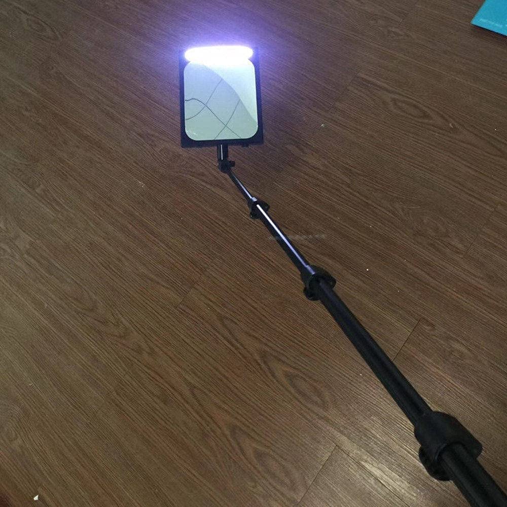 Espejo De Inspección De Vehículo Espejo De Inspección De Vehículo Con Luz Led, Espejo De Inspección Cuadrado Telescópico Magnético Con Manija Ajustable, Para La Verificación De Seguridad Debajo Del Co