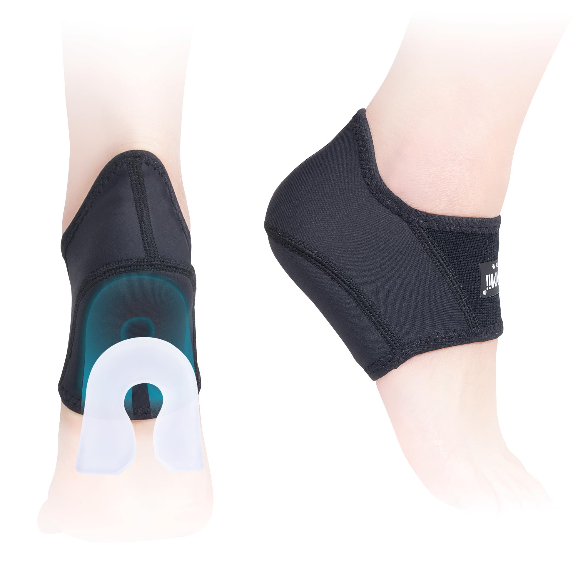 WalkMii Plantar Fasciitis Heel Protectors Cups, Heel Cushions for Heel Pain Relief, Achilles Tendonitis, Cracked Heel, Heel Spur, Heel Support Inserts