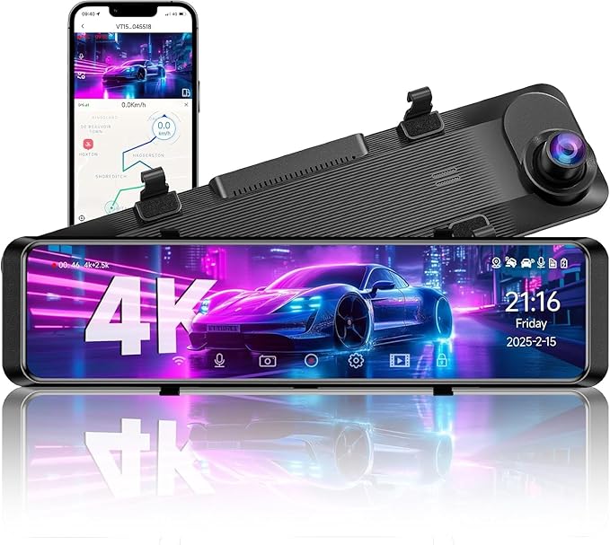 4K Rear View Mirror Camera
