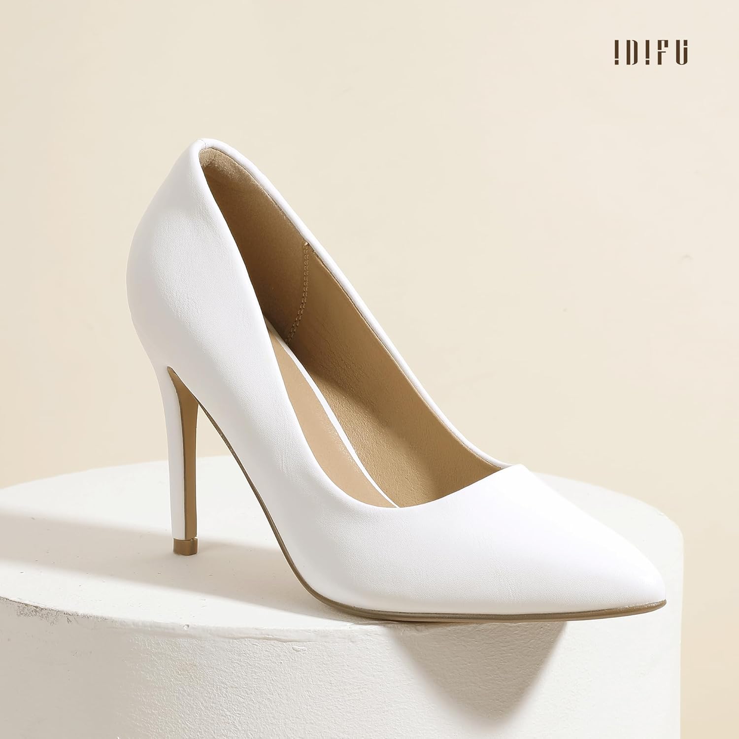 IDIFU Women's IN4 Classic Pointed Toe High Heels Pumps Wedding Dress Office Shoes - Image 3