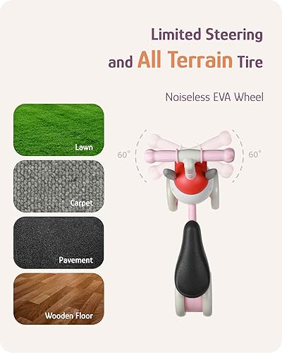 Miniatura 5 de KRIDDO Bicicleta de equilibrio para bebés para niños y niñas de 1 a 2 años, mini bicicleta para niños de un año, regalos de primer cumpleaños,