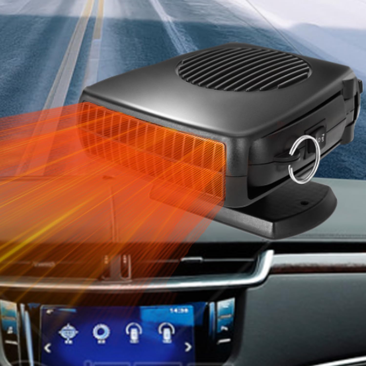Car Heater,12V 200W Portable Car Heater that Plugs into Cigarette Lighter,Defroster for Car Windshield,2 in 1 Heating & Cooling Fans,with Hidden Handle Car Heaters for Vehicle