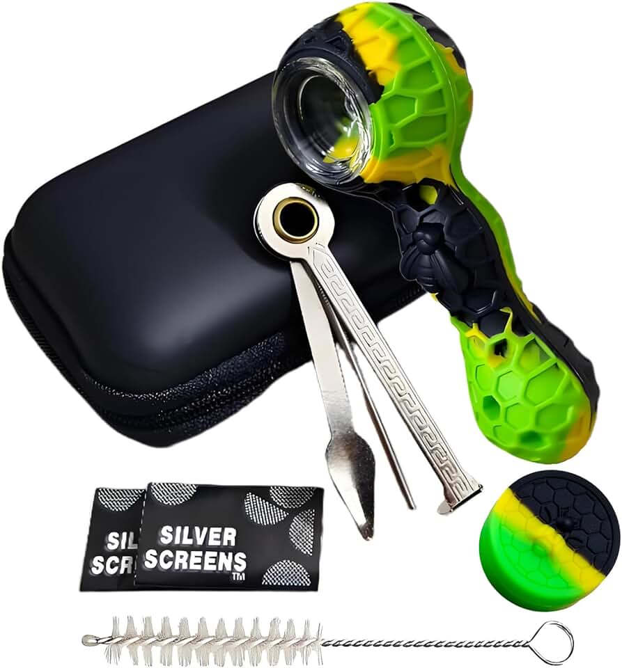 Tobacco Pipe Set - Portable Pipe Complete Kit with Cleaner Tamper Tool Storage Bag, Premium Collectible Starter Pipe Kit for Beginners