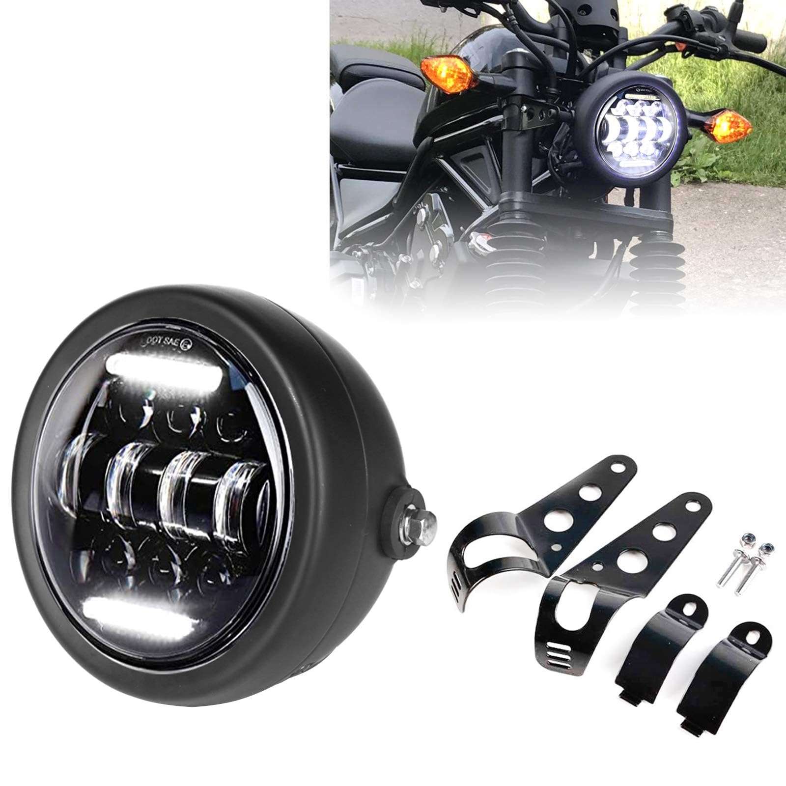 Amazon | Largoods ヘッドライト 5.75インチ バイク用 ledヘッド