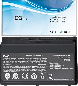 New W370BAT-8 Laptop Battery for Clevo W350ET W350ETQ W355STQ Schenker XMG A503 A522 A722 Sager NP6350 6370 7358 Gigabyte P2742 Hasee K650S K660E6-87-W370S 6-87-W37ES 6-87-W37SS 14.8V 76.96Wh